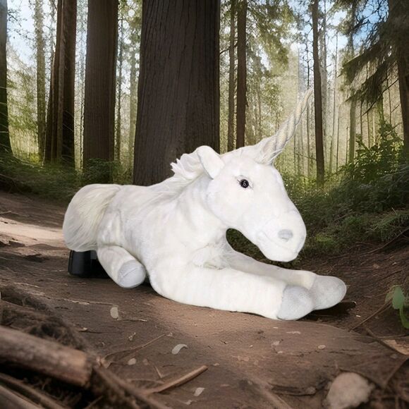 Disney Store Plush Large White Unicorn Silver Horn 20" Narnia Prince Caspian - Picture 1 of 7